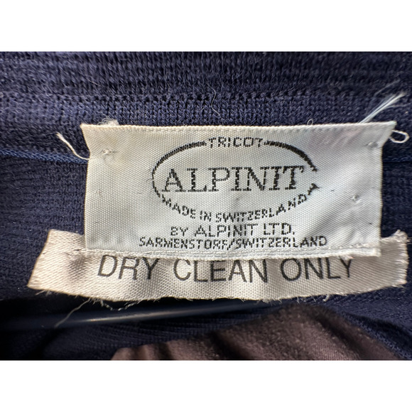 Neiman Marcus 16 Cerruti $550 Alpinit Long Cardigan Sweater Swiss Wool Navy Blue - Picture 4 of 9